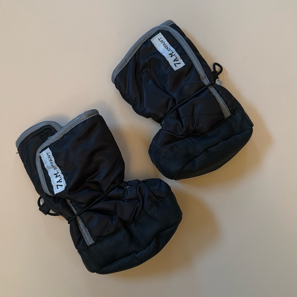 7am enfant 0-6m booties fleece lined